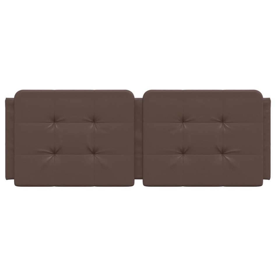 Cabecero de cama acolchado cuero sintético marrón 120