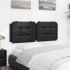 Cabecero de cama acolchado cuero sintético negro 140