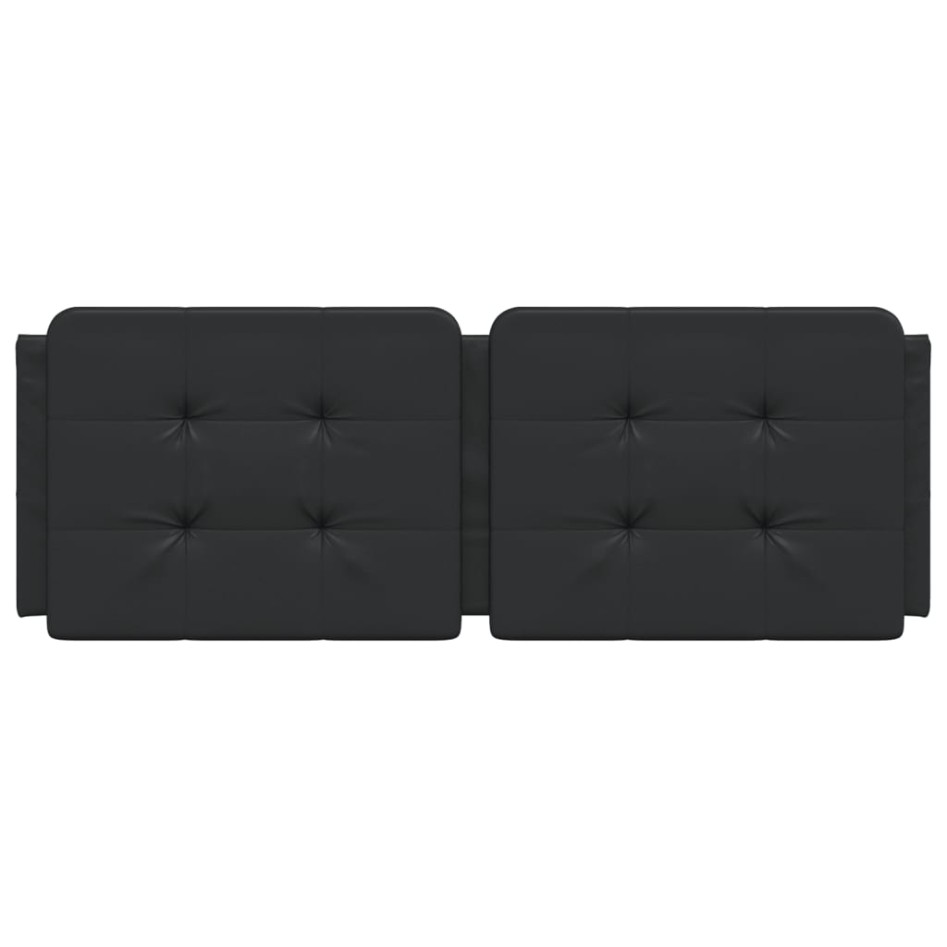 Cabecero de cama acolchado cuero sintético negro 140