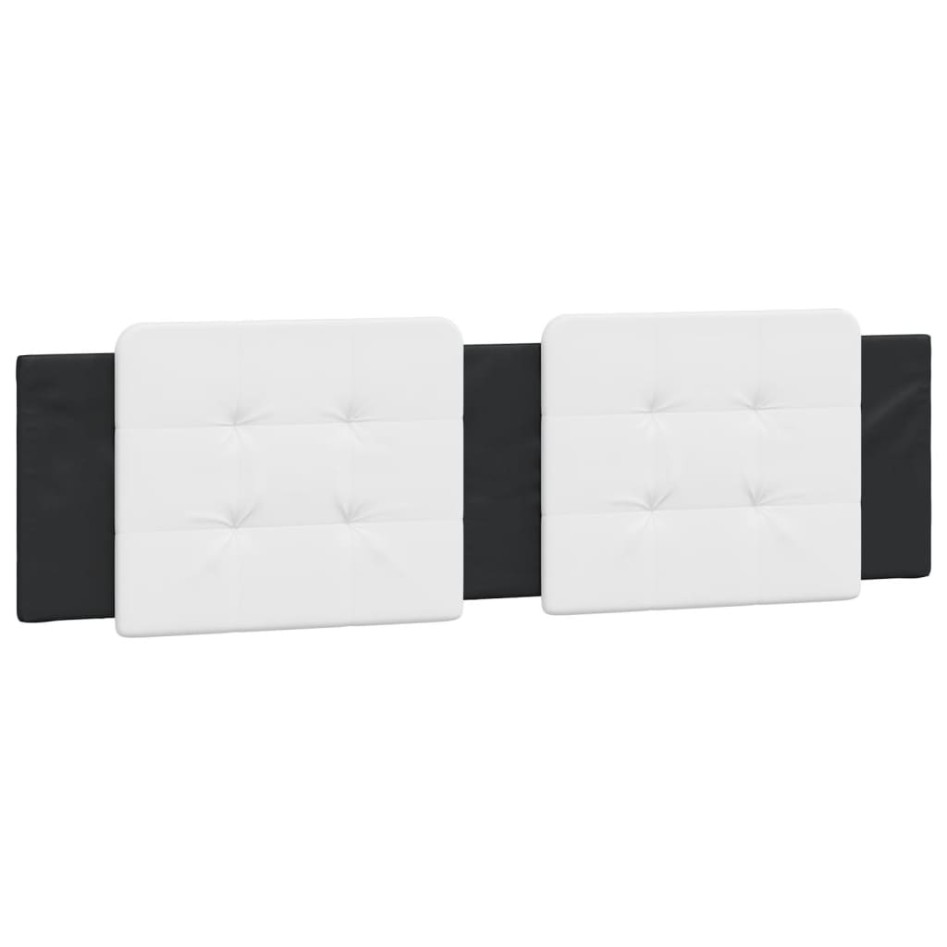 Cabecero de cama acolchado cuero sintético blanco negro 180