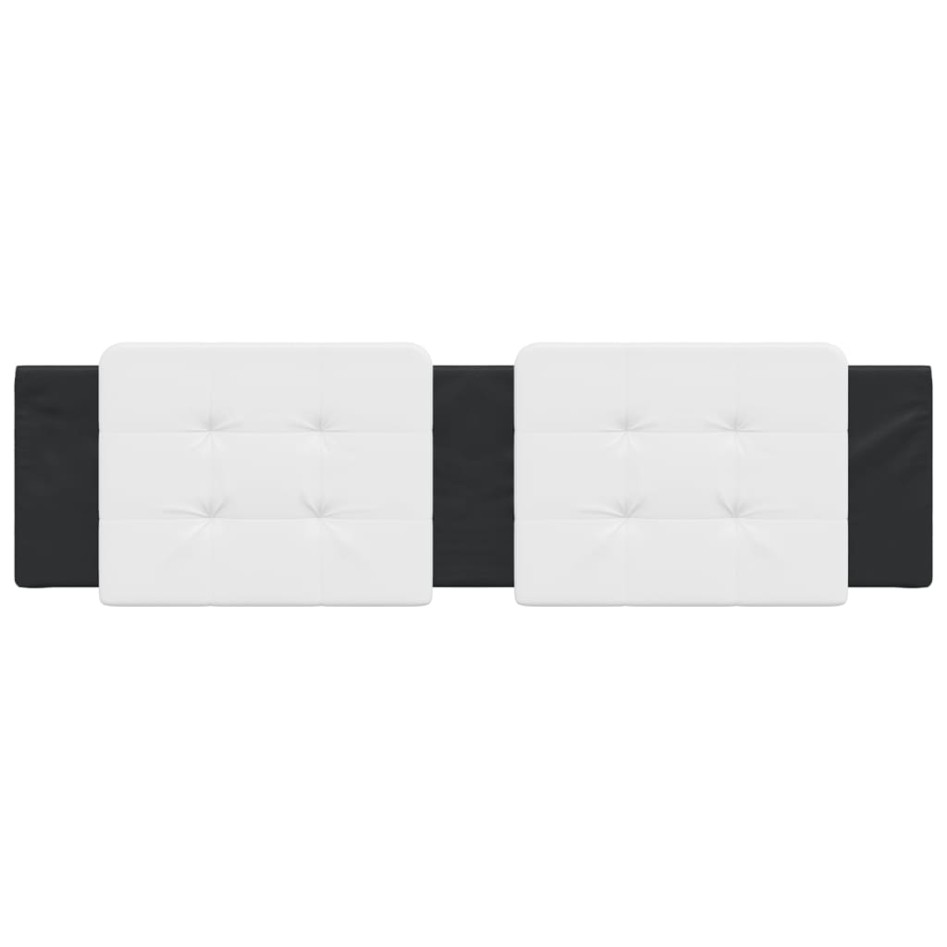 Cabecero de cama acolchado cuero sintético blanco negro 180