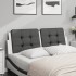 Cabecero de cama acolchado cuero sintético negro blanco 140