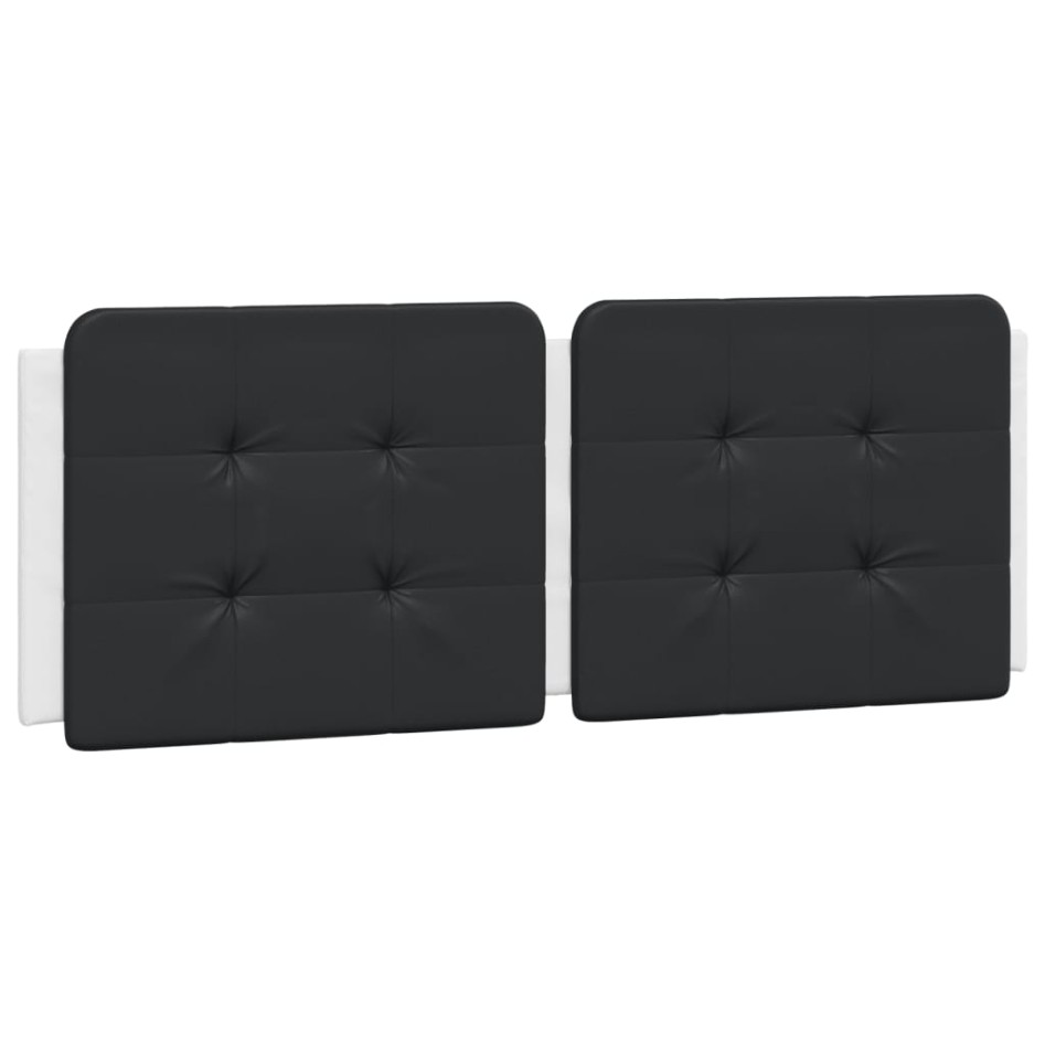 Cabecero de cama acolchado cuero sintético negro blanco 140
