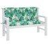 Cojines banco jardín 2 uds tela estampado de hojas 120x50x7