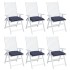 Cojines para silla 6 uds tela Oxford azul marino 50x50x7