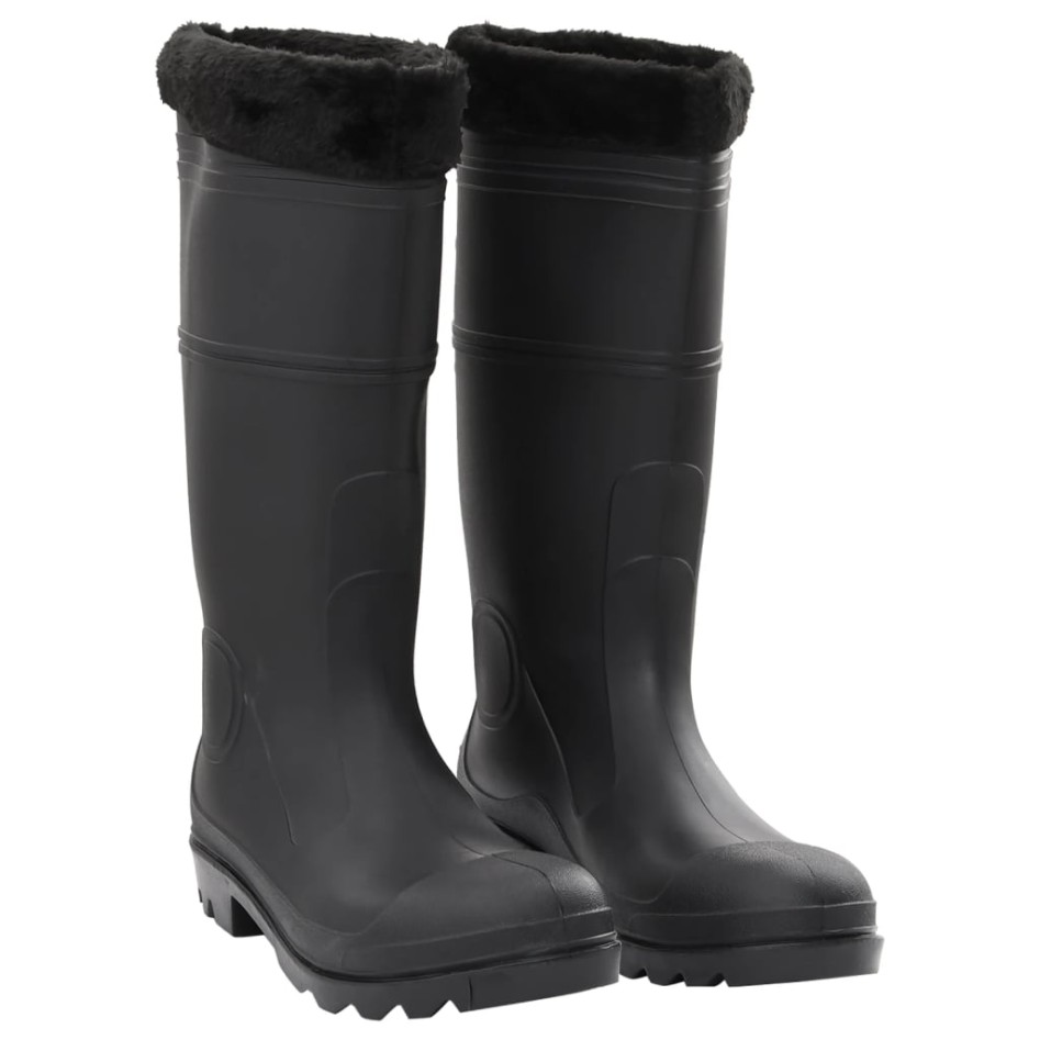 Botas de agua con calcetines extraíbles negro número 45
