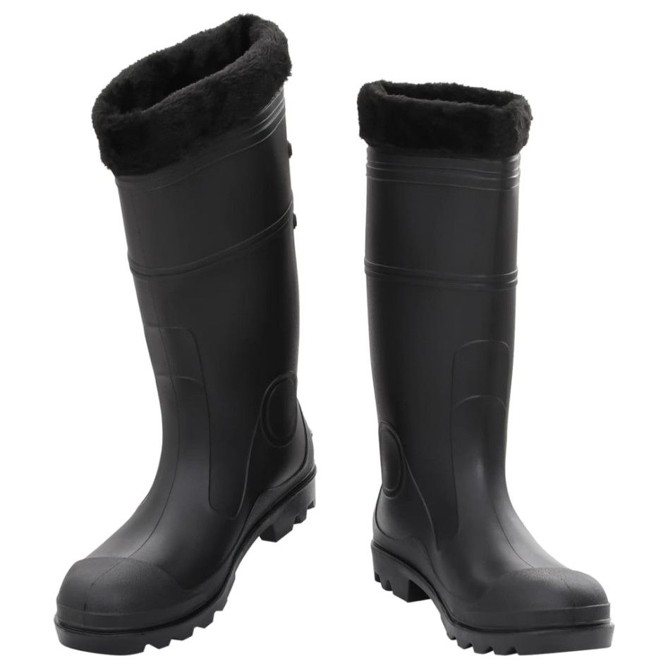 Botas de agua con calcetines extraíbles negro número 45