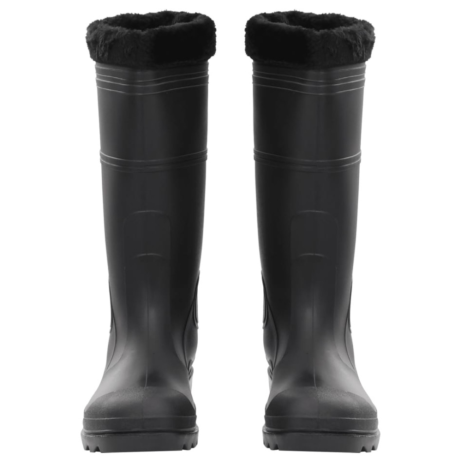 Botas de agua con calcetines extraíbles negro número 45