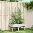 Jardinera con enrejado PP blanco 80x40x142,5
