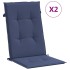 Cojines para silla con respaldo alto 2 uds tela azul