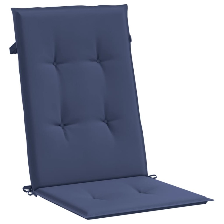 Cojines para silla con respaldo alto 2 uds tela azul