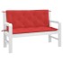 Cojines de banco de jardín 2 uds tela Oxford rojo 120x50x7