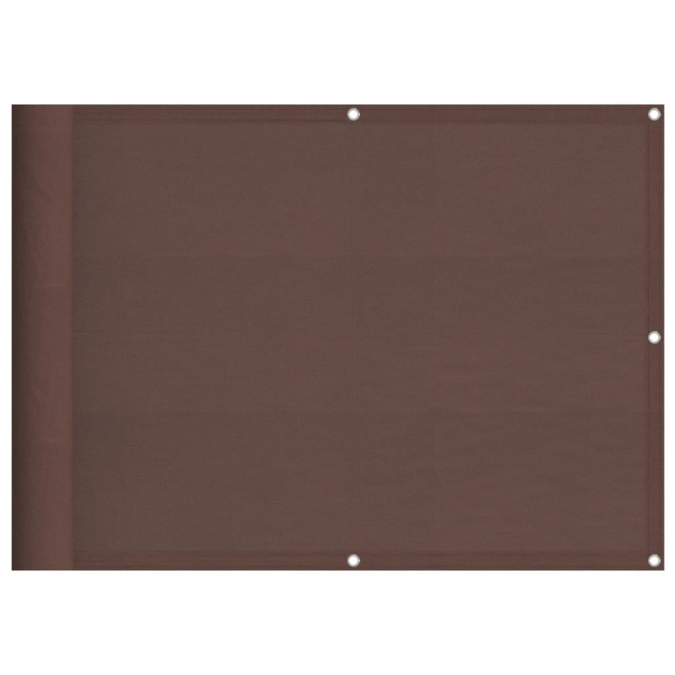 Pantalla de balcón 100% poliéster Oxford marrón 75x1000