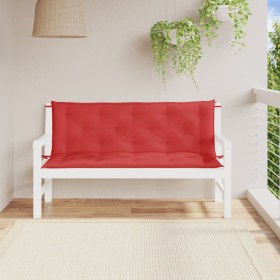 Cojines de banco de jardín 2 uds tela Oxford rojo 150x50x7