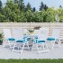 Cojines de silla de jardín 6 uds tela Oxford azul 40x40x7
