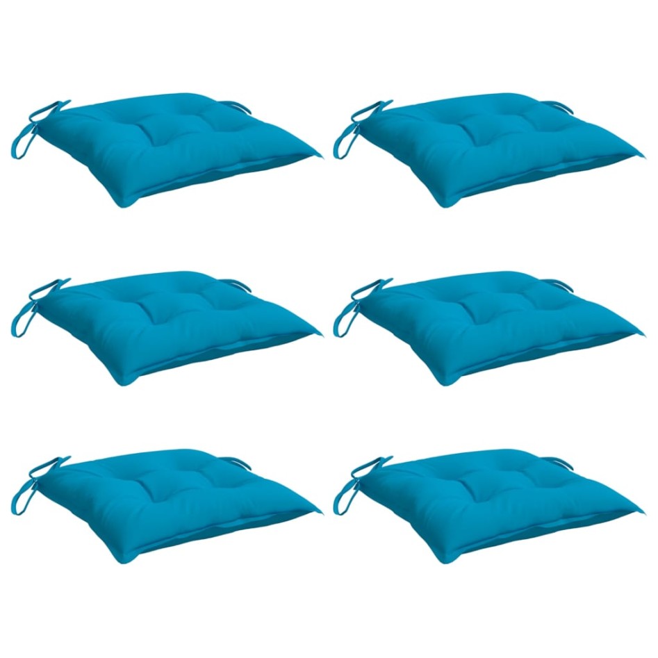 Cojines de silla de jardín 6 uds tela Oxford azul 40x40x7