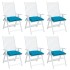 Cojines de silla de jardín 6 uds tela Oxford azul 40x40x7