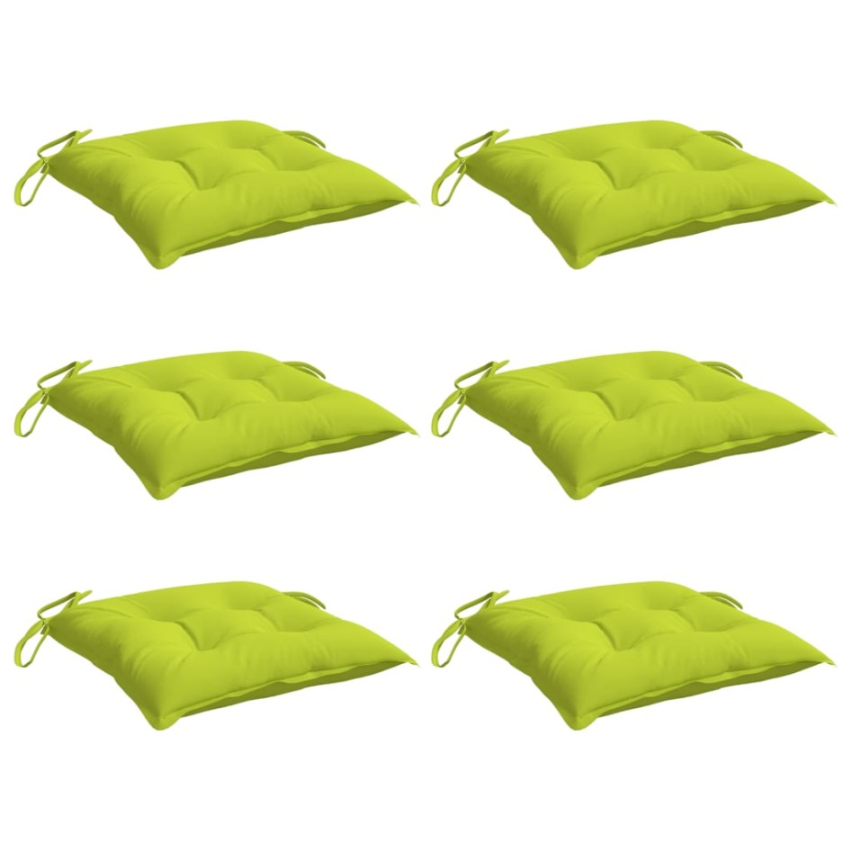 Cojines de silla de jardín 6 uds tela Oxford verde 40x40x7