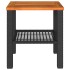 Mesa de jardín ratán sintético madera acacia negro 40x40x42