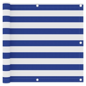 Toldo para balcón tela oxford blanco y azul 90x600