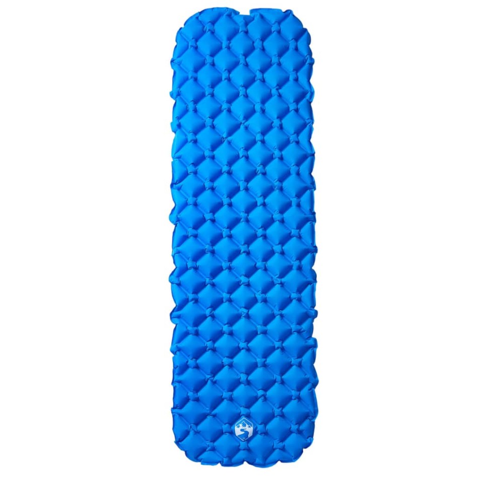 Colchón inflable de camping para 1 persona azul 190x58x6