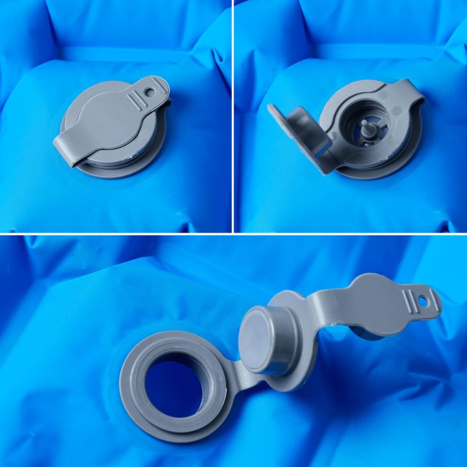 Colchón inflable de camping para 1 persona azul 190x58x6