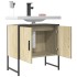 Armario lavabo baño madera ingeniería roble Sonoma 60x33x60
