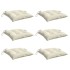 Cojines sillas de jardín 6 uds tela Oxford crema 40x40x7