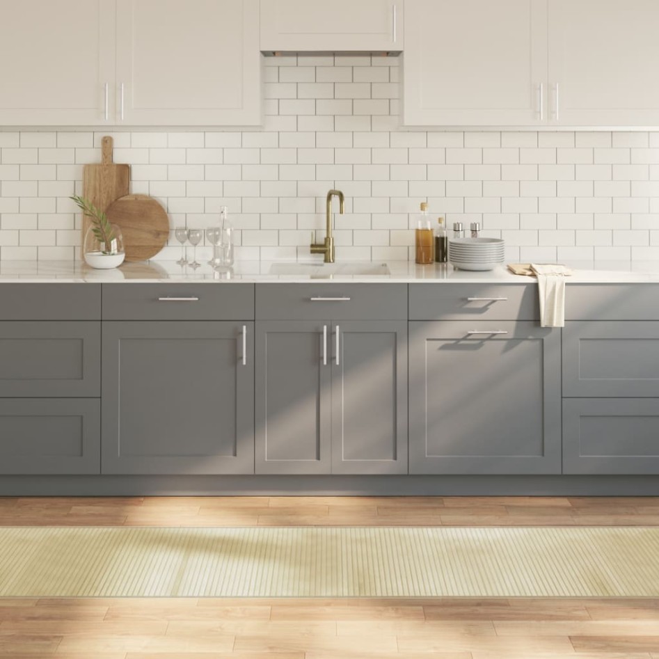 Alfombra rectangular bambú color natural claro 60x300