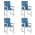 Cojines silla respaldo bajo 4 ud tela azul melange 100x50x4