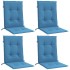 Cojines silla respaldo bajo 4 ud tela azul melange 100x50x4