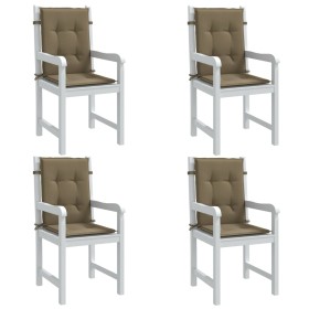 Cojines silla respaldo bajo 4 ud tela taupe melange 100x50x4