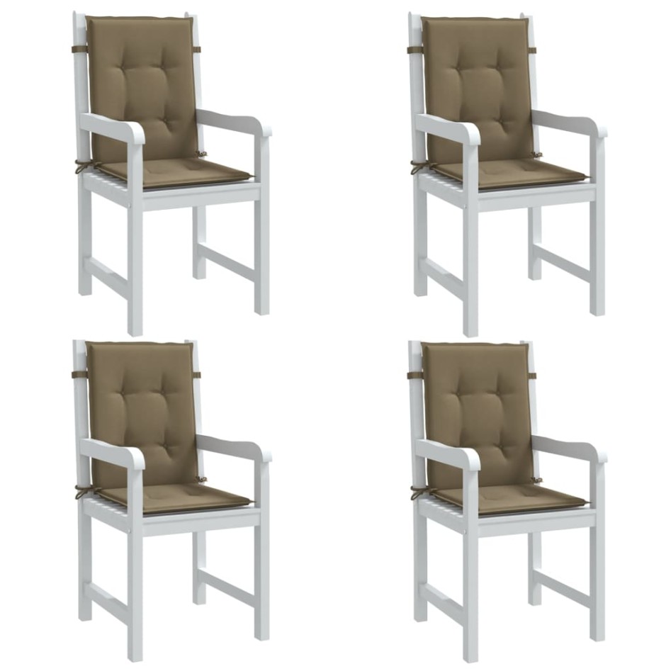 Cojines silla respaldo bajo 4 ud tela taupe melange 100x50x4