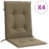 Cojines silla respaldo bajo 4 ud tela taupe melange 100x50x4