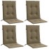Cojines silla respaldo bajo 4 ud tela taupe melange 100x50x4