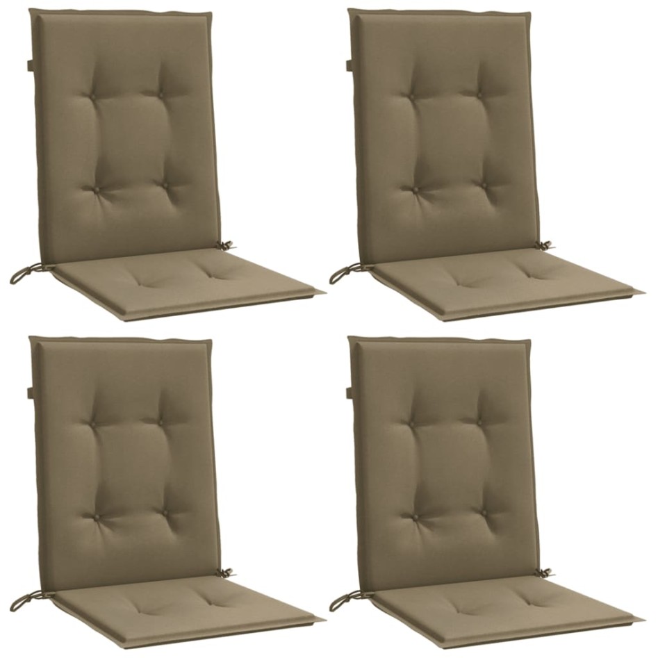 Cojines silla respaldo bajo 4 ud tela taupe melange 100x50x4