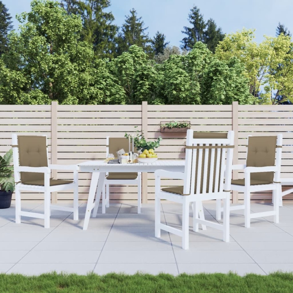 Cojines silla respaldo bajo 4 ud tela taupe melange 100x50x4