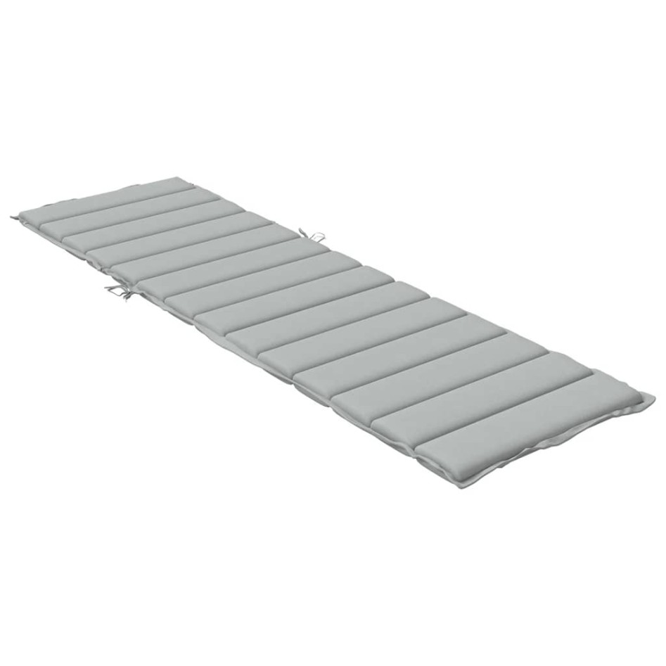 Cojín para tumbona tela gris claro melange 200x60x4