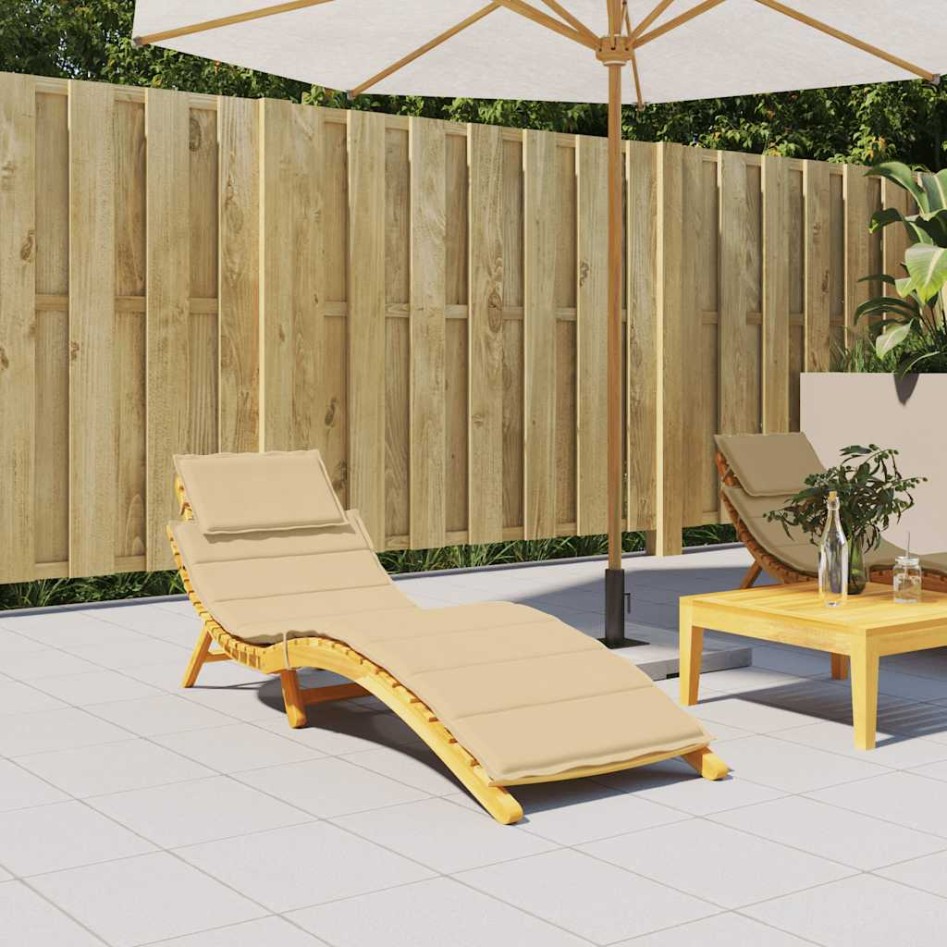 Cojín para tumbona tela beige melange 186x58x3