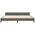 Estructura cama con cabecero terciopelo gris oscuro 200x200