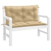 Cojines para banco jardín 2 uds tela beige melange 100x50x7 cm