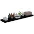 Estante flotante de pared MDF negro brillante 120x23,5x3,8