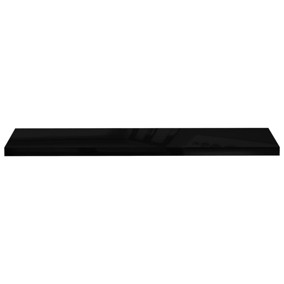 Estante flotante de pared MDF negro brillante 120x23,5x3,8