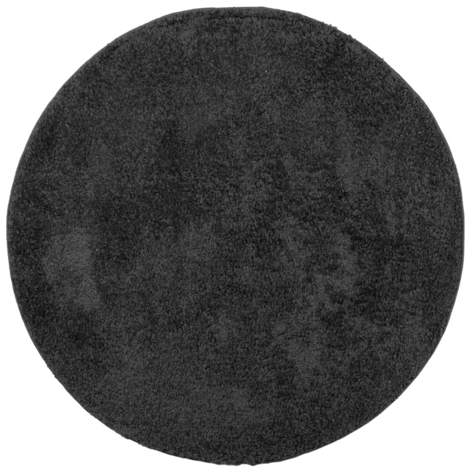Alfombra peluda pelo largo moderna PAMPLONA antracita Ø 120