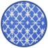 Alfombra de exterior ARAKIL azul y blanca Ø200 cm