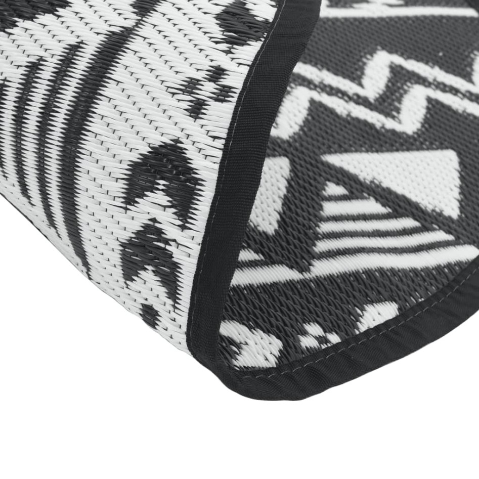 Alfombra de exterior ARAKIL negra Ø200 cm