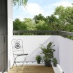 Toldo para balcón ratán sintético blanco 400x100 cm