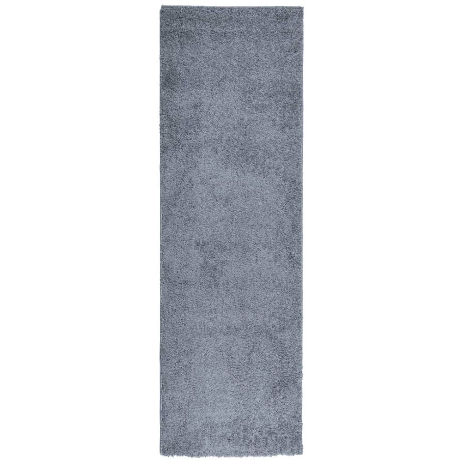 Alfombra peluda de pelo largo moderna PAMPLONA azul 80x250