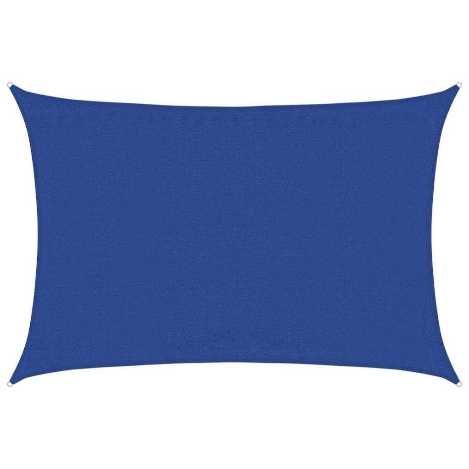 Toldo de vela rectangular HDPE azul 160 g/m² 3,5x4,5