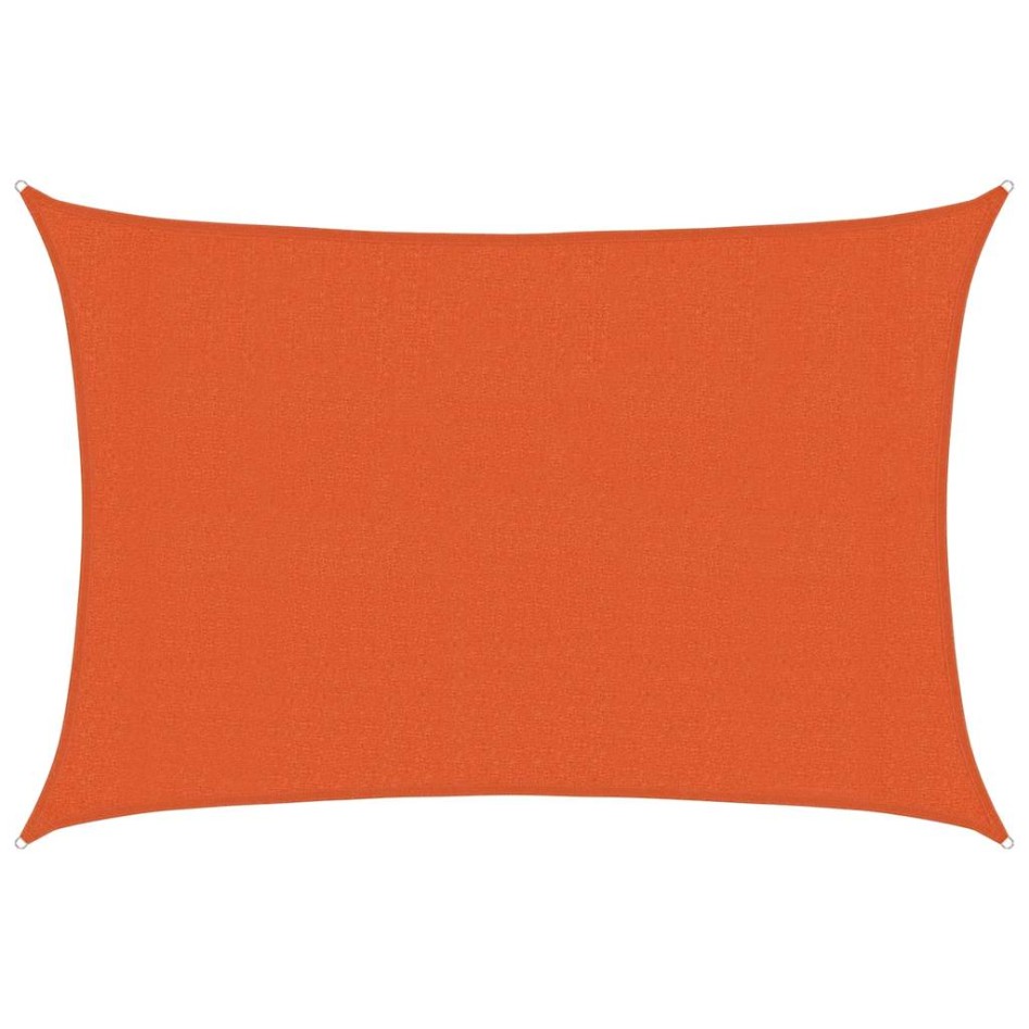 Toldo de vela rectangular HDPE naranja 160 g/m² 3x4,5
